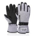 Unisex Waterproof Touchscreen Ski Gloves for Men Women Winter Snow Gloves with Pocket - gray