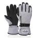 Unisex Waterproof Touchscreen Ski Gloves for Men Women Winter Snow Gloves with Pocket - gray