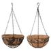 2Pcs Yard Hanging Planter Basket with Coco Liner Flower Plant Pot with Hanging Chain