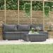 Dcenta Patio Furniture Set 4 Piece with Cushions Gray Poly Rattan