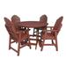highwood Hamilton 5-piece Outdoor Dining Set - 48 Round Table Counter-height Rustic Red