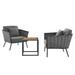 Modway Stance 3-Piece Aluminum & Fabric Patio Sectional Set in Gray/Charcoal