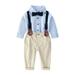 Hunpta Bowtie Gentleman 2PCS Tops Toddler Set Suspender Baby Pants T-Shirt Boys Kids Boys Outfits&Set