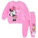 Disney Daisy Duck Minnie Mouse Toddler Girls Fleece Sweatshirt and Pants Set Pink 4T