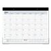 Desk Pad 21.75 x 17 White Sheets Black Binding Clear Corners 12-Month (Jan to Dec): 2024 | Bundle of 2 Each