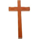 Wood Craft Cross Wall Pendant Household Wall Hanging Wooden Cross Charm Church Hanging Cross Decor