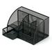 Mesh Desk Organizer Office with 7 Compartments Drawer/Desk Tidy Candy/Pen Holder/Multifunctional Organizer 22*14*13cm - black