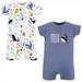 Touched by Nature Unisex Baby Organic Cotton Rompers Ocean 12-18 Months