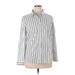 Nine West Long Sleeve Button Down Shirt: White Tops - Women's Size X-Large