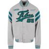 Collegejacke FUBU "Fubu Herren FM223-005-1 Varsity Sweat College Jacket", Herren, Gr. XS, grün (erdgrau, grün), 80% Polyester, 20% Baumwolle, mehrfarbig, casual, normal, amerikanischer Ausschnitt, Langarm, Jacken