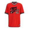 T-Shirt FUBU "Fubu Herren FM231-011-2 FUBU Varsity Lacquered Mesh Tee", Herren, Gr. L, rot (rot, schwarz), 100% Polyester, bedruckt, casual, oversize, Rundhals, Kurzarm, Shirts