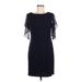 DKNY Casual Dress - Sheath: Blue Print Dresses - Women's Size 6