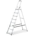 Drabest Aluminum 8-Step Household Ladder 125 KG Capacity - Step Ladder with Safety Rail & Work Ladder Platform – Ladders Multi Purpose – Step Ladders 8 Step – 52 x 237 x 12 cm