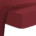 Pizuna Luxurious Cotton Single Bed Fitted Sheet Rio Red, 1000 Thread Count 100% Long Staple Cotton Single Fitted Sheet 90x200 cm, Sateen Weave Thick Fitted Sheet Extra Deep 40 cm Fit - 1 PC