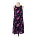 28 Palms Casual Dress - Shift Crew Neck Sleeveless: Pink Floral Dresses - Women's Size Small