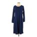 Susan Graver Casual Dress: Blue Dresses - Women's Size Medium Petite