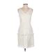 Sail to Sable Casual Dress - DropWaist V-Neck Sleeveless: White Print Dresses - Women's Size 4