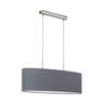 Lustre suspendu 75x22x110 cm gris et nickel mat avec fil Eglo Pasteri