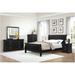 Monty 3 Piece Black Modern Traditional Sleigh Bedroom Set