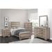 Valli 4 Piece Light Gray Panel Bedroom Set