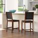 Costway Woven Bar Stools Set of 2 Counter Height Dining Chairs Faux PU - See Details
