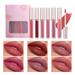 Lip Gloss 6 Color Lip Glaze Set with Long Lasting Lock Color Lip Gloss Liquid Lipstick Set Box 15ml Liquid Lipstick