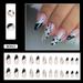 Zebra-stripe Printed Almond False Nails Chip-Proof Smudge-Proof Fake Nails for Women and Girl Nail Salon