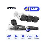 ANNKE 8CH NVR Video Surveillance System 4Pcs 5MP PoE Security Cameras System Night Vision Remote Access & Smart Motion Alerts IP67 Weatherproof Indoor & Outdoor Surveillance With 2T Hard Drive