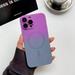 Allytech Magnetic Back Cover for Apple iPhone 12 Upgrade Liquid Silicone Gradient Color Chic Back Cover Compatible with Magsafe Drop Protection Bumper Phone Case for iPhone 12 - Purple