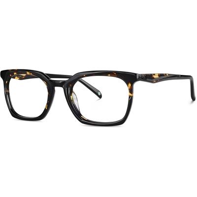 Zenni Geometric Glasses Tortoiseshell Plastic Full Rim Frame
