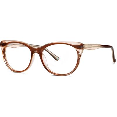 Zenni Women's Cat-Eye Glasses Brown Plastic Full Rim Frame