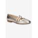 Extra Wide Width Women's Davenport Casual Flat by Bella Vita in Champagne Leather (Size 9 WW)