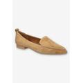 Extra Wide Width Women's Alessi Casual Flat by Bella Vita in Cognac Suede Leather (Size 10 WW)
