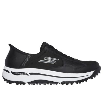 Skechers Men's Slip-ins: GO GOLF Arch Fit - Line Up Shoes | Size 11.5 Extra Wide | Black/White | Leather/Textile/Synthetic
