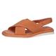 CAPRICE Damen Sandalen flach aus Leder mit Fußbett, Orange (Orange Suede), 42 EU