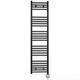 Myhomeware 450mm Wide Black Electric Bathroom Heated Towel Rail Thermostatic Warmer Radiator Digital Controller (450 x 1400 mm (BTU: 2138))