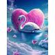 Purple Love Swan - 3000 Piece Wooden Puzzle - Decorative Picture for Family and Friends