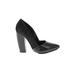 Schutz Heels: D'Orsay Chunky Heel Minimalist Gray Solid Shoes - Women's Size 7 - Pointed Toe