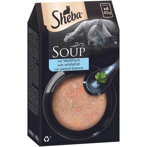 40x 40g Multipack Sheba Classic Soup Frischebeutel mit Weißfisch Katzenfutter nass