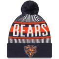 Men's New Era Navy Chicago Bears Striped Cuffed Knit Hat with Pom