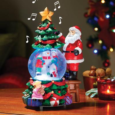 Musical Santa & Christmas Tree Snow Globe