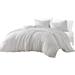 Levi 4 Piece King Duvet Comforter Set, White Wavy Matelasse Woven Cotton