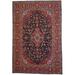 Canvello Hand Made Silkroad Tabriz Navy Area Rug - 8'0'' X 11'10'' - 8'0'' X 11'10''