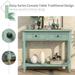 Retro Blue Console Table Wood Sofa Side Table for Living Room Entryway