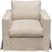 Aiza 35 Inch Armchair, Cushioned Seat and Backrest, Sand Beige Slipcover