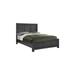 Acy King Bed, Panel Sections on Headboard and Footboard, Dark Gray Wood