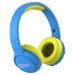 Contixo Kid Safe 85dB On Ear Foldable Wireless Bluetooth Headphone Built-in Micro Phone Audio Input & Output (Blue + Yellow)