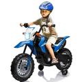 Simzone Kids Electric Ride on Motorcycle Licensed Honda Battery Powered Motorbike Toy for Kids with Training Wheels Rechargeable Battery for Children Girls Boys Blue