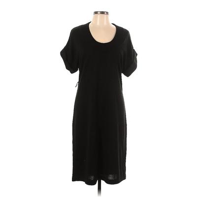 Calvin Klein Casual Dress - Shift Crew Neck Short Sleeve: Black Solid Dresses - Women's Size Large