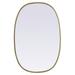 Elegant Decor 20 x 30 in. Metal Frame Oval Mirror Brass